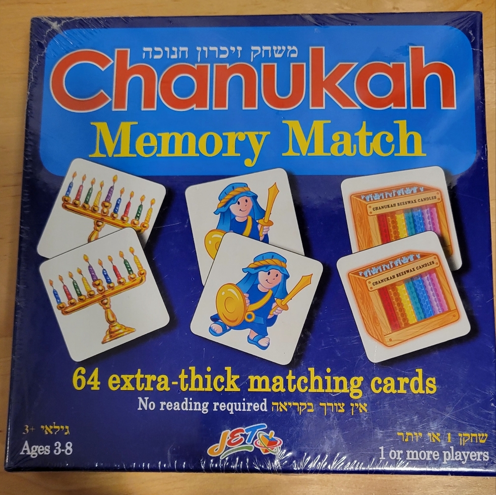 NWT Chanukah Memory Match 64 extra-thick matching cards Jewish educational game